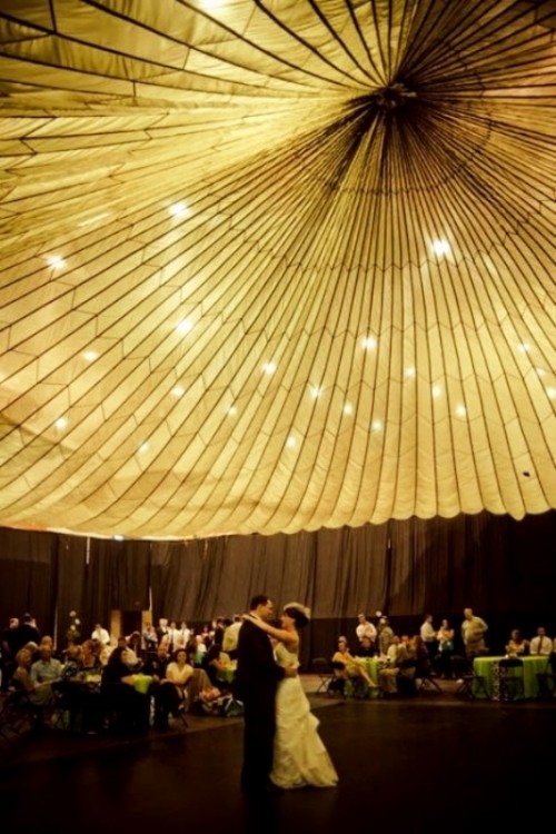 a fabric tent dome with lots of lights is a statement for your venue that will catch all the eyes