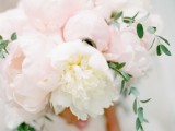a blush peony wedding bouquet with greenery is a lovely and inspiring idea for a pastel spring or summer wedding