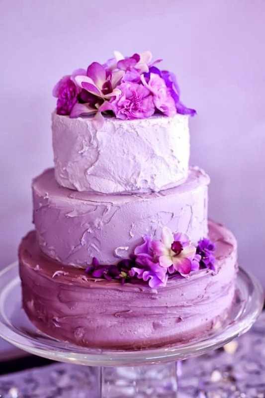 A textural radiant orchid wedding cake topped with matching blooms is a fantastic idea of a wedding dessert