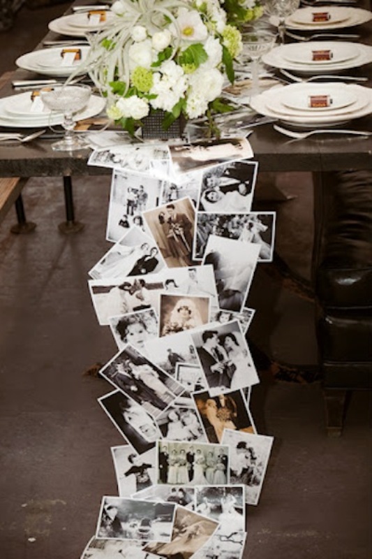 vintage family photo table runner is a gorgeous way to commemorate those who you are missing