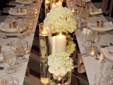 a mirror table runner will reflect lights and will add an exquisite feel to the space