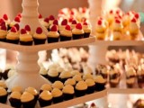 vintage white dessert stands are great for formal and romantic weddings and will look very chic and stylish