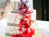 a cute square wedding cake