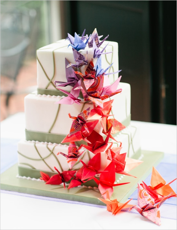 a cute square wedding cake