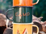 metal mugs with camps and mountains will be nice wedding gifts or can be even used for tablescapes