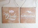 add mountain theme to your wedding signage, too, to embrace the location and highlight the theme