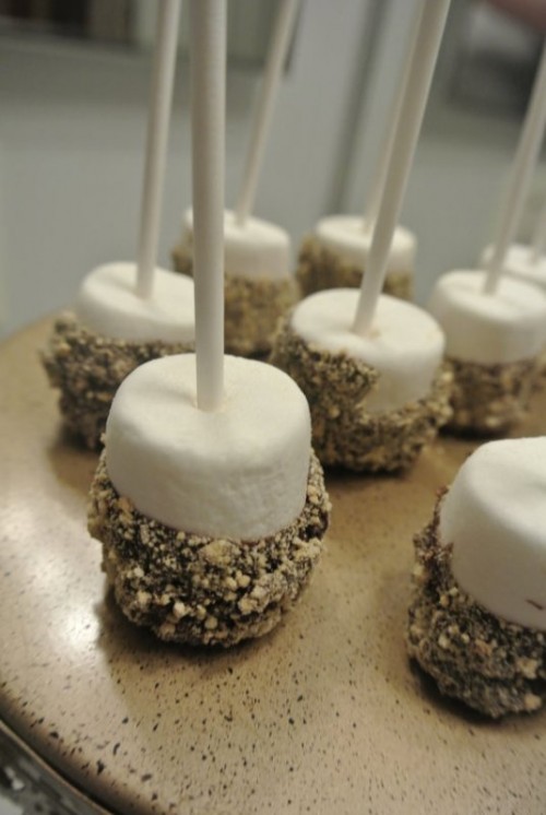 candied marshmallows on sticks are perfect for both fall and winter, they are tasty and very cool-looking