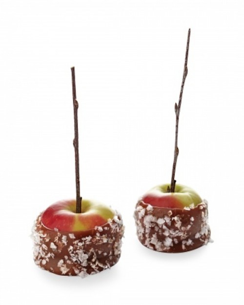 candied apples on sticks are amazing wedding favors for the fall, they can be easily DIYed and will make everyone happy