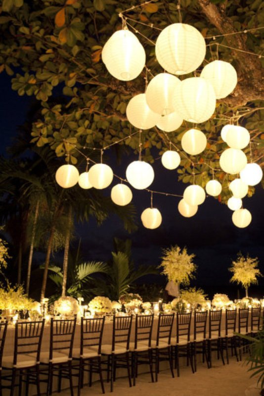 Pendant paper lamps are a budget friendly and simple solution to illuminating your wedding reception