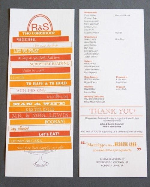 orange and red wedding stationery with modern lettering is a great idea for a lovely bright wedding