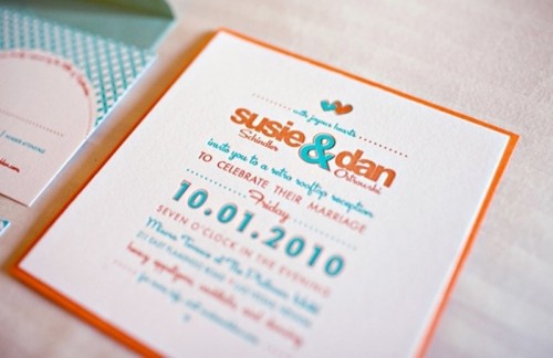 orange and turquoise are a great and bold color scheme for a colorful summer wedding