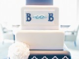 a stylish nautical wedding cake