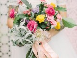 a cute colorful wedding bouquet