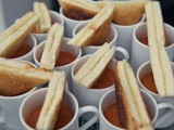 tomato soup with toasts or cheese sandwiches is a timeless appetizer idea for a fall wedding