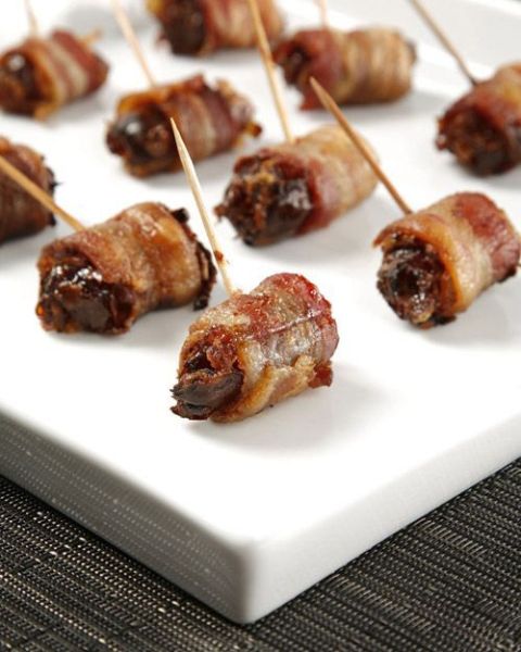 fried meat wrapped with fried bacon makes up a hearty fall wedding appetizer