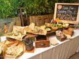 a simple wedding taco bar is ideal – everyone loves tacos, highlight the bar with signs and blooms