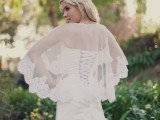 a chic white capelet with a lace edge is a trendy idea right now and it looks very romantic