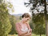 a blush crochet bolero is a romantic and girlish coverup idea for a fall bride, DIY one for yourself