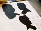a book with your silhouettes on each page can be signed by your guests and left as a memory