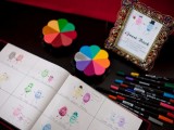 a fun guest book with jelly beans to leave wishes and signatures next to them