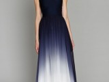 a creative strapless midnight ombre wedding or bridesmaid dress for a bold and statement look