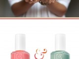 a coral manicure with mint accent nails is a cool and bright idea to rock anytime