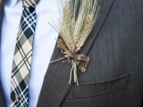 a wheat wedding boutonniere with a bit of burlap is a chic and cool idea for a rustic wedding in summer or fall