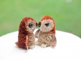 funny and cute fluffy bird cake toppers will make any wedding cake look super lovely and very personalized