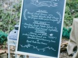 a chalkboard wedding menu is a cool and easy idea suitable for many modern weddings