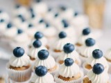 mini cupcakes with blueberries on top are delicious berry mini desserts to rock in spring or summer