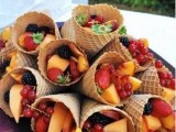 waffle cones filled with fresh fruit and berries are amazing instead of ice cream and much more healthy