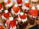 chocolate desserts topped with whipped cream and strawberries are refined, delicious and decadent