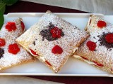 sandwiches with whipped cream and berries topped with berries are adorable for spring and summer