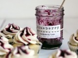 cupcakes with blueberry jam is a gorgeous idea for your dessert table