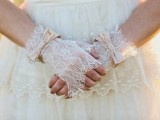 vintage-inspired lace wedding gloves without fingers are an amazing vintage accessory for a chic bridal look