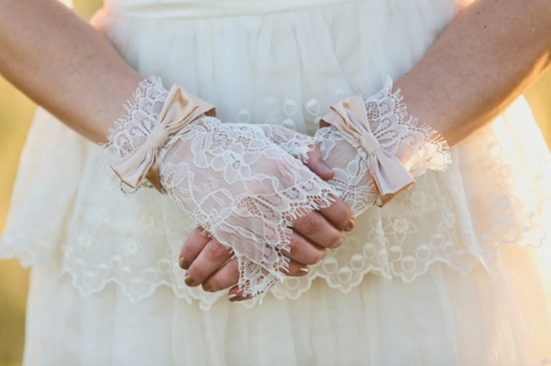 vintage inspired lace wedding gloves without fingers are an amazing vintage accessory for a chic bridal look
