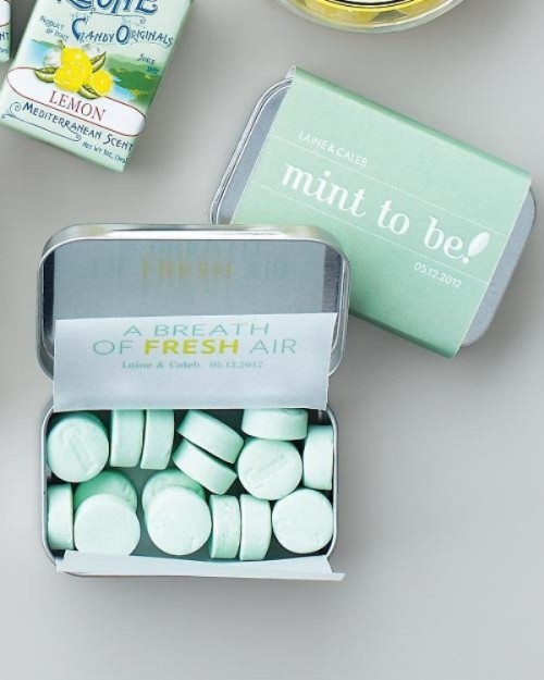 boxes wiht mints can be part of wedding emergency kits or just wedding favors