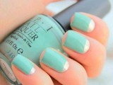 a mint and silver wedding manicure is a cool and bold idea for a modern wedding