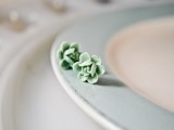 small mint fabric blooms can be used for boutonnieres, for wedding decor of various kinds
