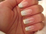 gold glitter French manicure is a fresh take on classics that will add a glam feel to the look