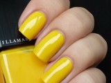 bold yellow nails will make a colorful statement in your bridal look