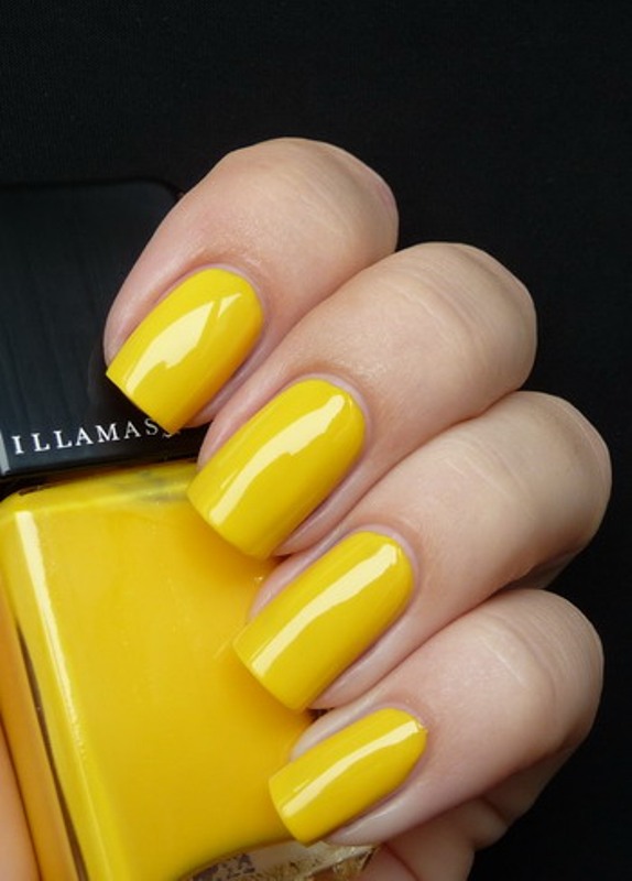 Bold yellow nails will make a colorful statement in your bridal look