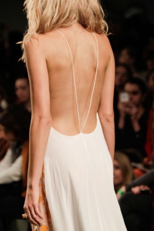 an open back with just two spaghetti straps looks very accented and very sexy and natural