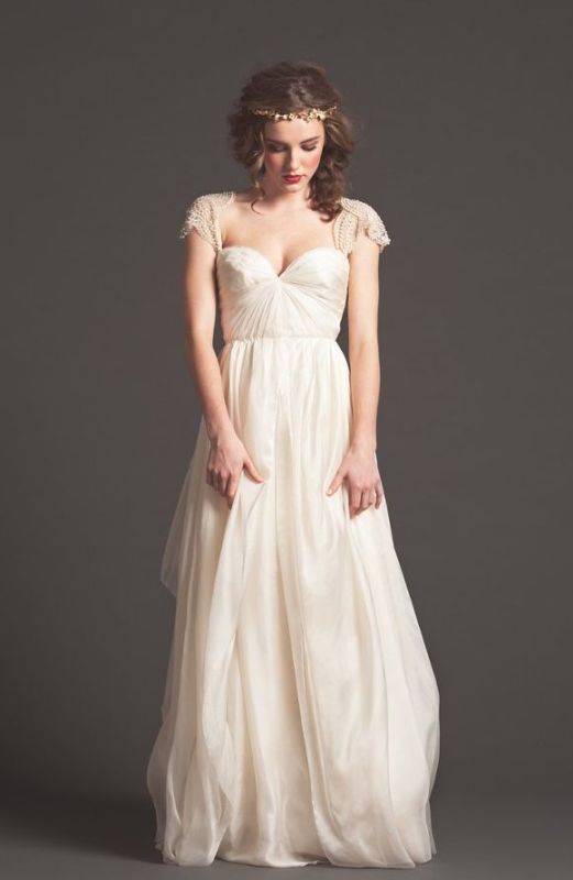 Embellished and pearled shoulders will make your wedding dress, even the simplest one, stand out and shine bright
