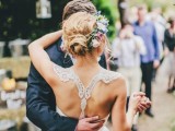 a lace racerback is a cool idea for a boho or rustic bride, it’s pretty and simple detailing