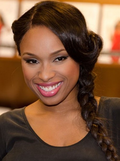 a braid with a sleek top and waves is a simple and chic idea that you can easily DIY