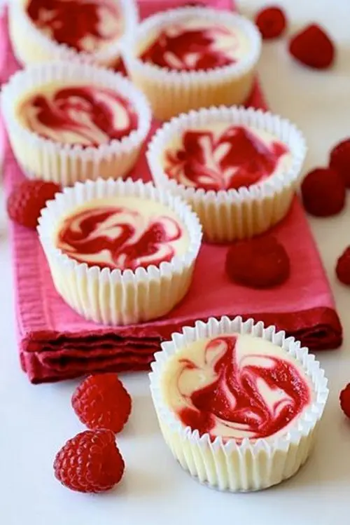 mini swirl raspberry cheesecakes are always a great idea to try