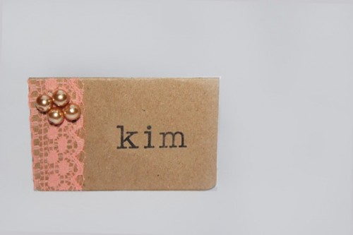 Beautiful DIY Table Name Cards With Lace And Beads
