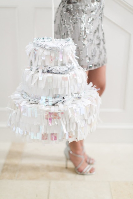 Glitter DIY Wedding Cake Piñata To Make