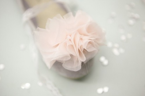 Fairy DIY Bridal Shoes With Chiffon Pom Poms